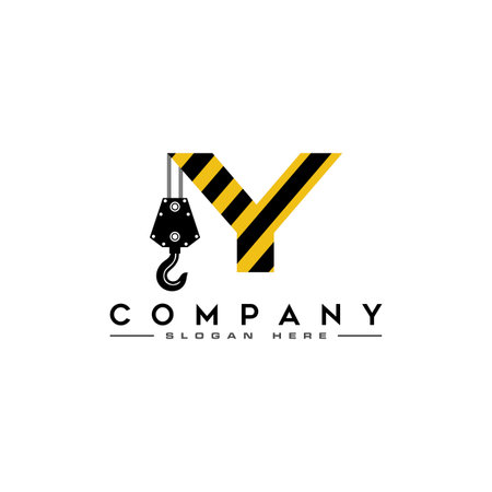 Excavator initials Y icon vector.のイラスト素材