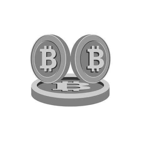 bitcoin and blockchain logo vector illustrationsのイラスト素材