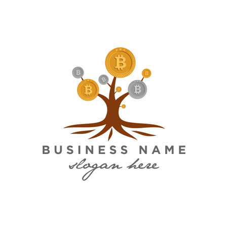 bitcoin and blockchain logo vector illustrationsのイラスト素材