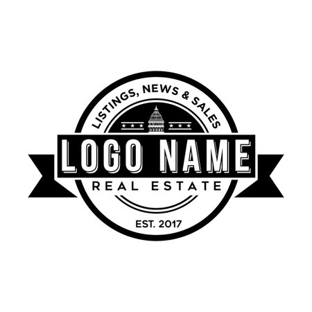 Real estate emblem vector illustrationのイラスト素材