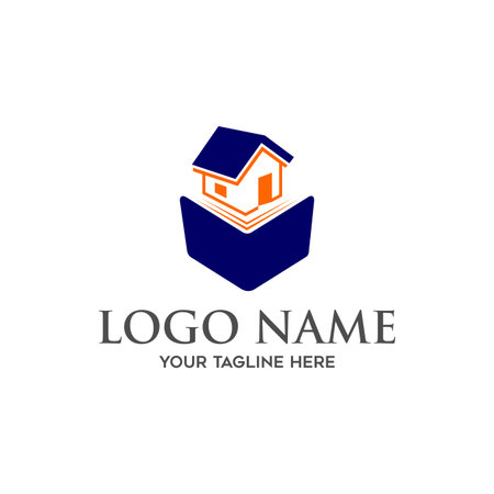 logo book house and buildingのイラスト素材