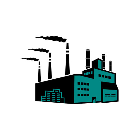 Industrial plant iconのイラスト素材