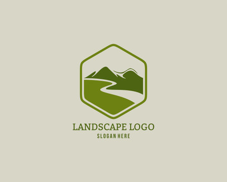 Mountain Design Element in Vintage Style for Logotype, Label, Badge and other design. vector illustration.のイラスト素材