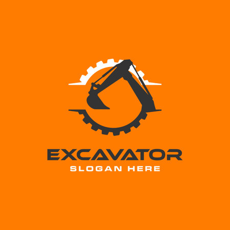 Excavator Vector Logo Template.のイラスト素材