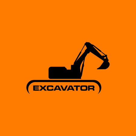 Excavator Vector Logo Template.のイラスト素材