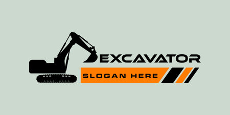 Excavator Vector Logo Template.のイラスト素材