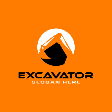 Excavator Vector Logo Template.のイラスト素材