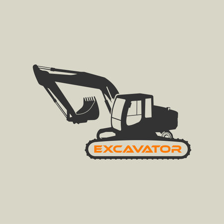 Excavator Vector Icon Template.のイラスト素材