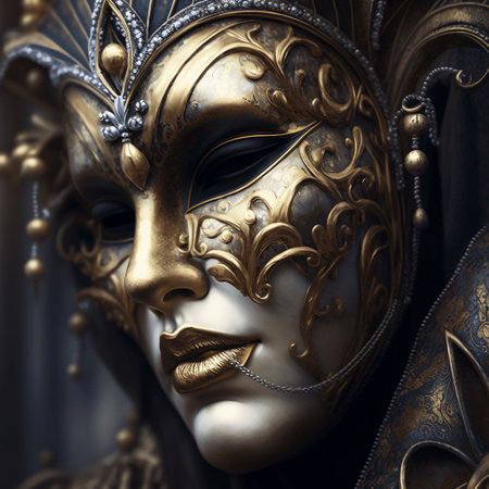 Traditional carnival mask, created with generative AIの素材