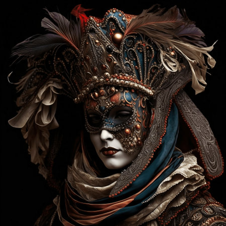 Traditional carnival mask, created with generative AIの素材