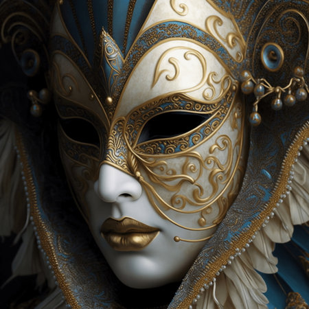 Traditional carnival mask, created with generative AIの素材