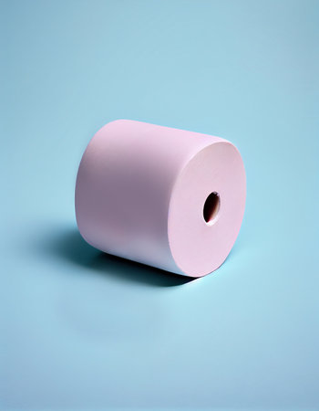 Toilet paper roll on the pastel background, created with generative AIの素材