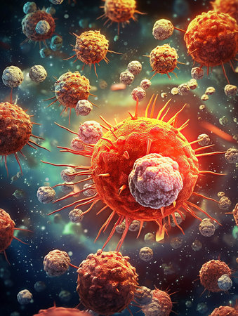Monkeypox or mpox virus particles, created with generative AIの素材
