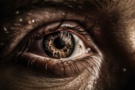 Human eye closeup, created with a generative AIの素材