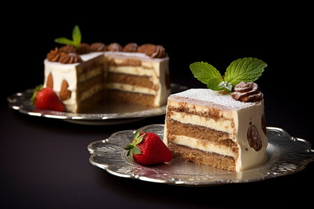 Tiramisu dessert, created with a generative AIの素材