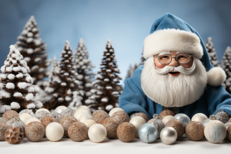Christmas banner with a Santa Claus, created with generative AIの素材