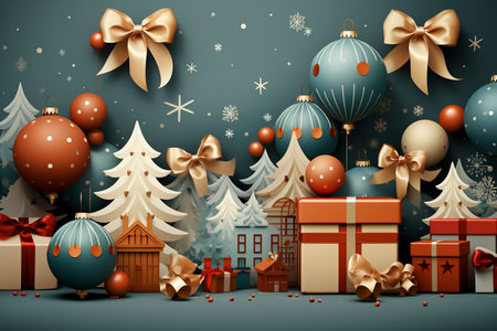 Merry Christmas background, created with generative AIの素材