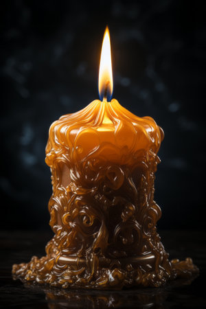 Candle in the dark room, created with a generative AIの素材