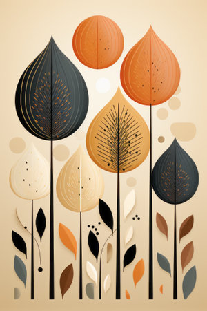 Abstract leaf print art, created with a generative AIの素材