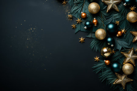 Christmas decoration with a copy space, created with generative AIの素材