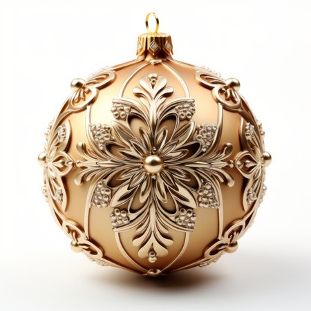 Christmas bauble on the white background, created with generative AIの素材