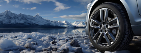 Winter tire ad, created with a generative AIの素材