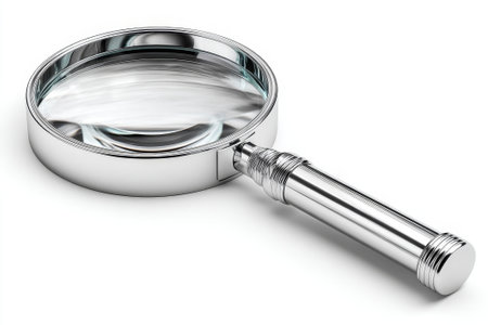 Hovering magnifying glass reveals fascinating textures of an indistinct small object, inviting curiosity and close examination.の素材