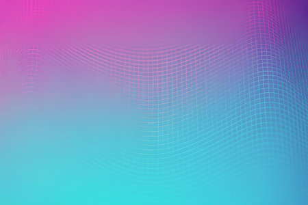 Soft gradient background transitions from pink to blue, featuring subtle grid lines that add depth and texture, ideal for design projects and digital displays.の素材