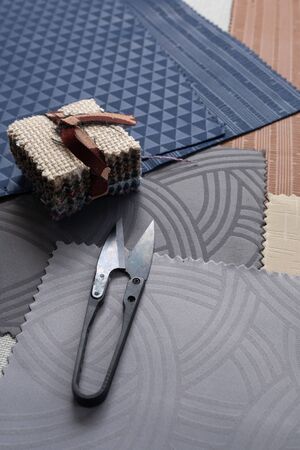 Sample fabric textures with fabric scissors