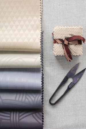 Sample fabric textures with fabric scissors