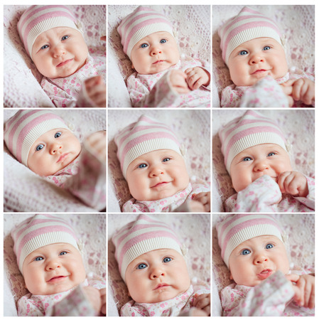 face collage babiesの写真素材