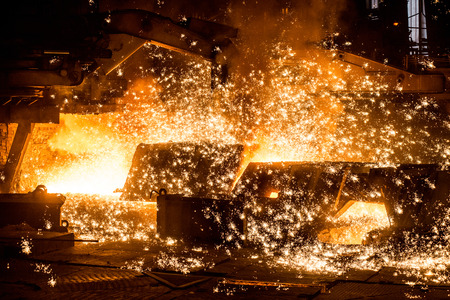 blast furnace with sparks