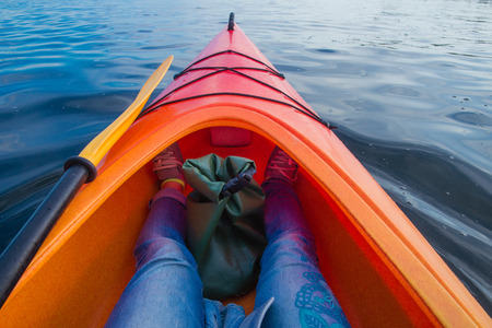 Man in a kayak on a river