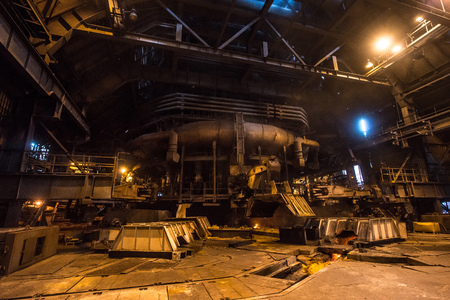Interior of a blast furnace of steel mill