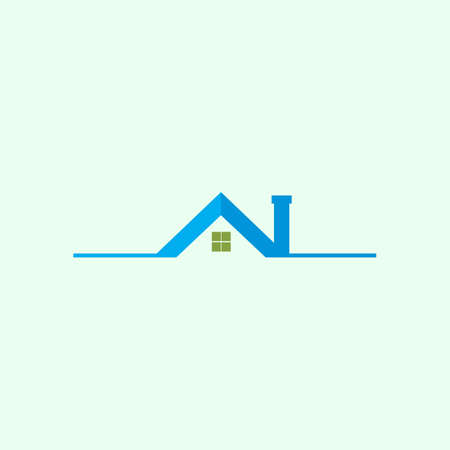 abstract real estate home logo icon flat design vector graphic conceptのイラスト素材