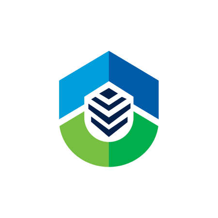 abstract home shield logo icon flat vector concept graphic simple stylish designのイラスト素材