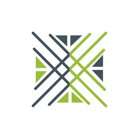 abstract window letter x stylish logo icon flat concept vector graphic designのイラスト素材