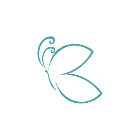 stylish butterfly letter B logo icon flat concept vector graphic designのイラスト素材