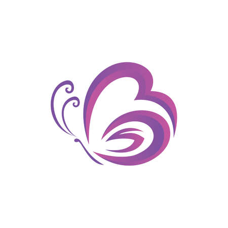 stylish butterfly love logo icon flat concept vector graphic designのイラスト素材