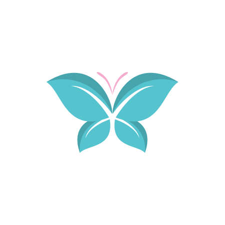 stylish abstract butterfly leaves logo icon flat concept vector graphic designのイラスト素材