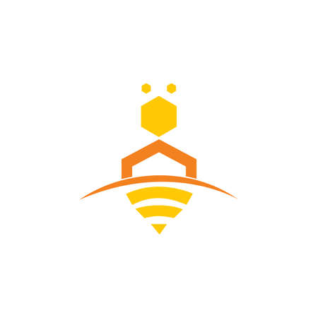 abstract bee stylish logo icon flat concept vector graphic designのイラスト素材