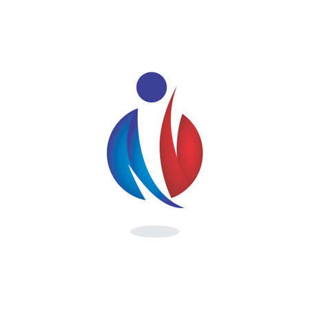 people business letter N abstract logo icon flat concept vector graphic designのイラスト素材