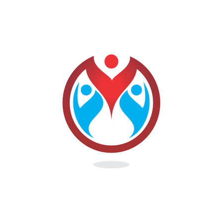 people business letter M abstract logo icon flat concept vector graphic designのイラスト素材