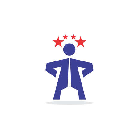 people business star logo icon flat concept vector graphic designのイラスト素材
