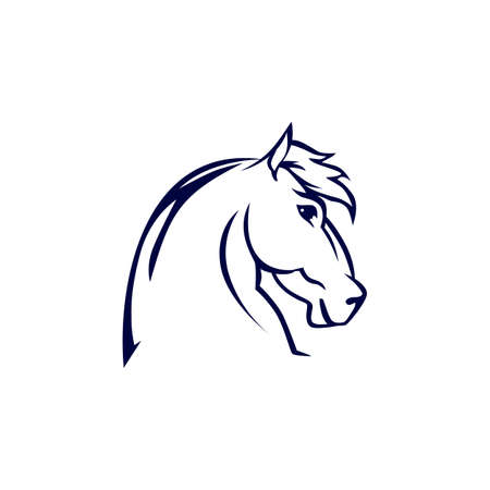 abstract horse head logo icon flat concept vector graphic designのイラスト素材