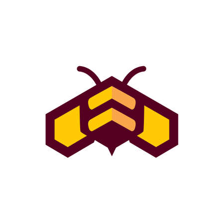 abstract bee stylish logo icon flat concept vector graphic designのイラスト素材