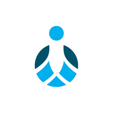 abstract penguin ball logo icon flat concept vector graphic designのイラスト素材