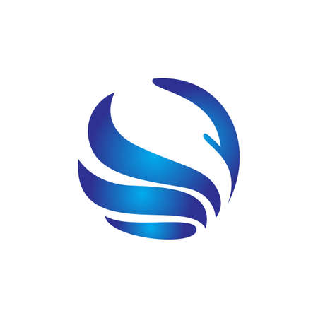 abstract circle wave logo icon flat concept vector graphic designのイラスト素材