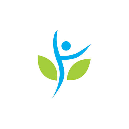 abstract tree people logo icon flat concept vector graphic designのイラスト素材