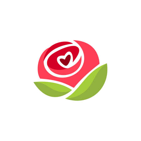 rose stylish abstract logo icon flat concept vector graphic designのイラスト素材